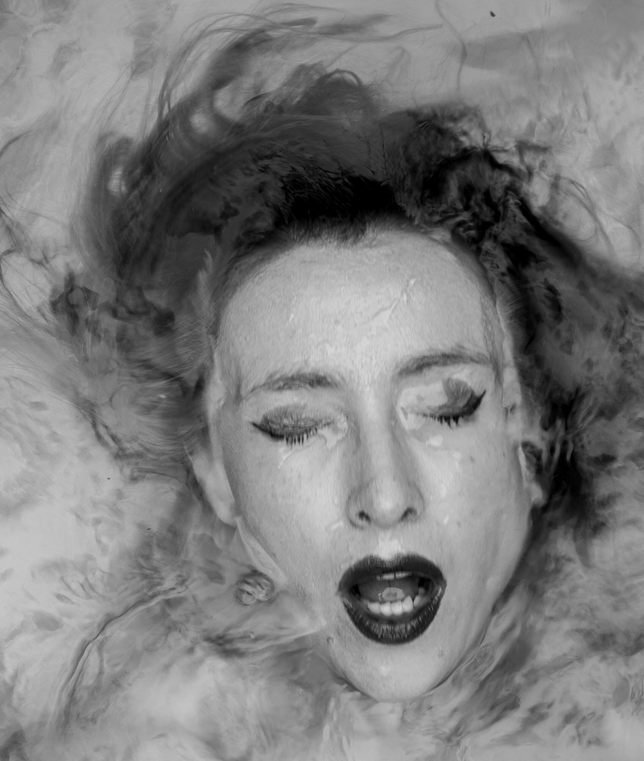 Black and white portrait photography